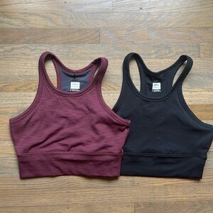 Prana Burgundy and Black Sports Bras set size small